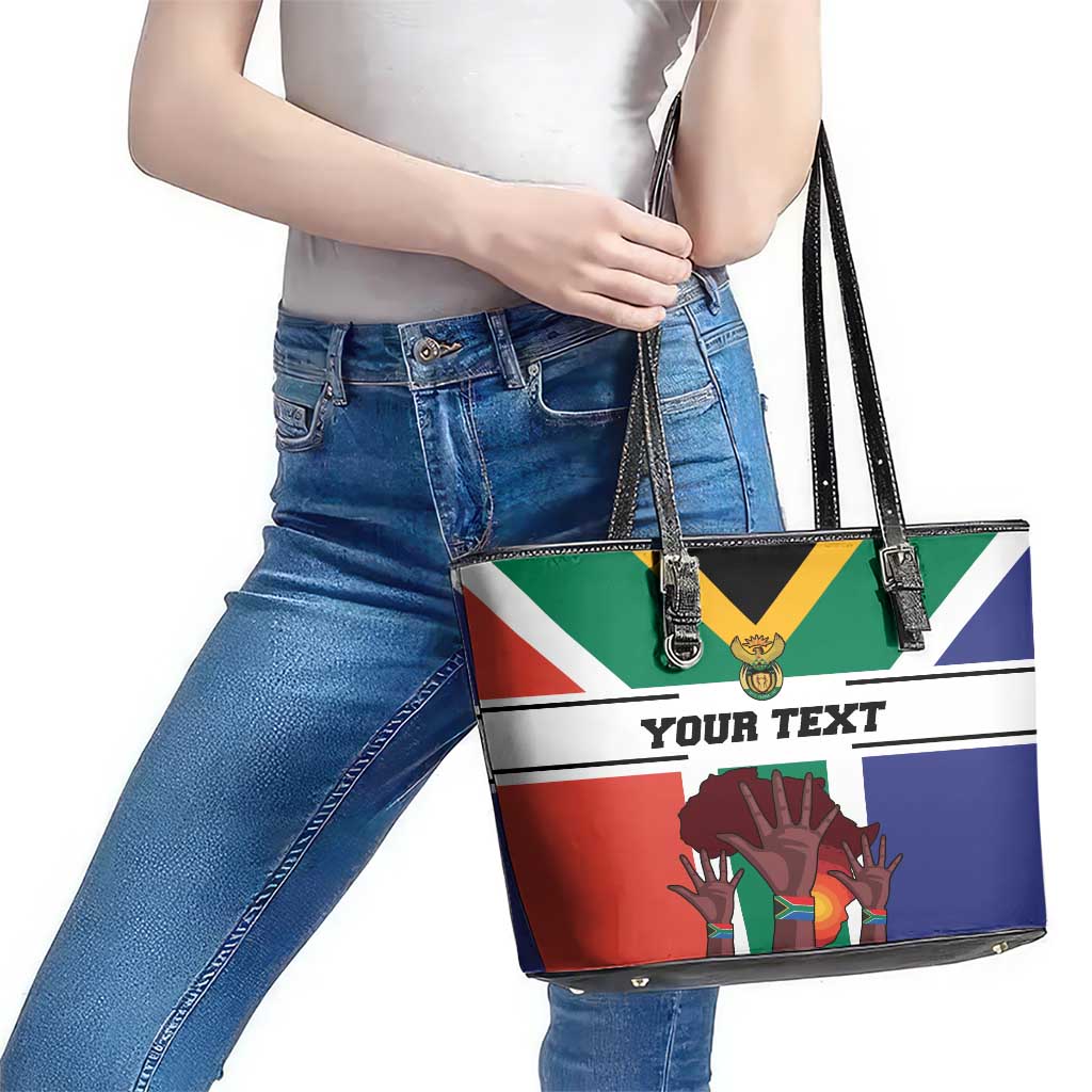 Personalized South Africa Heritage Day Leather Tote Bag Flag Style LT18