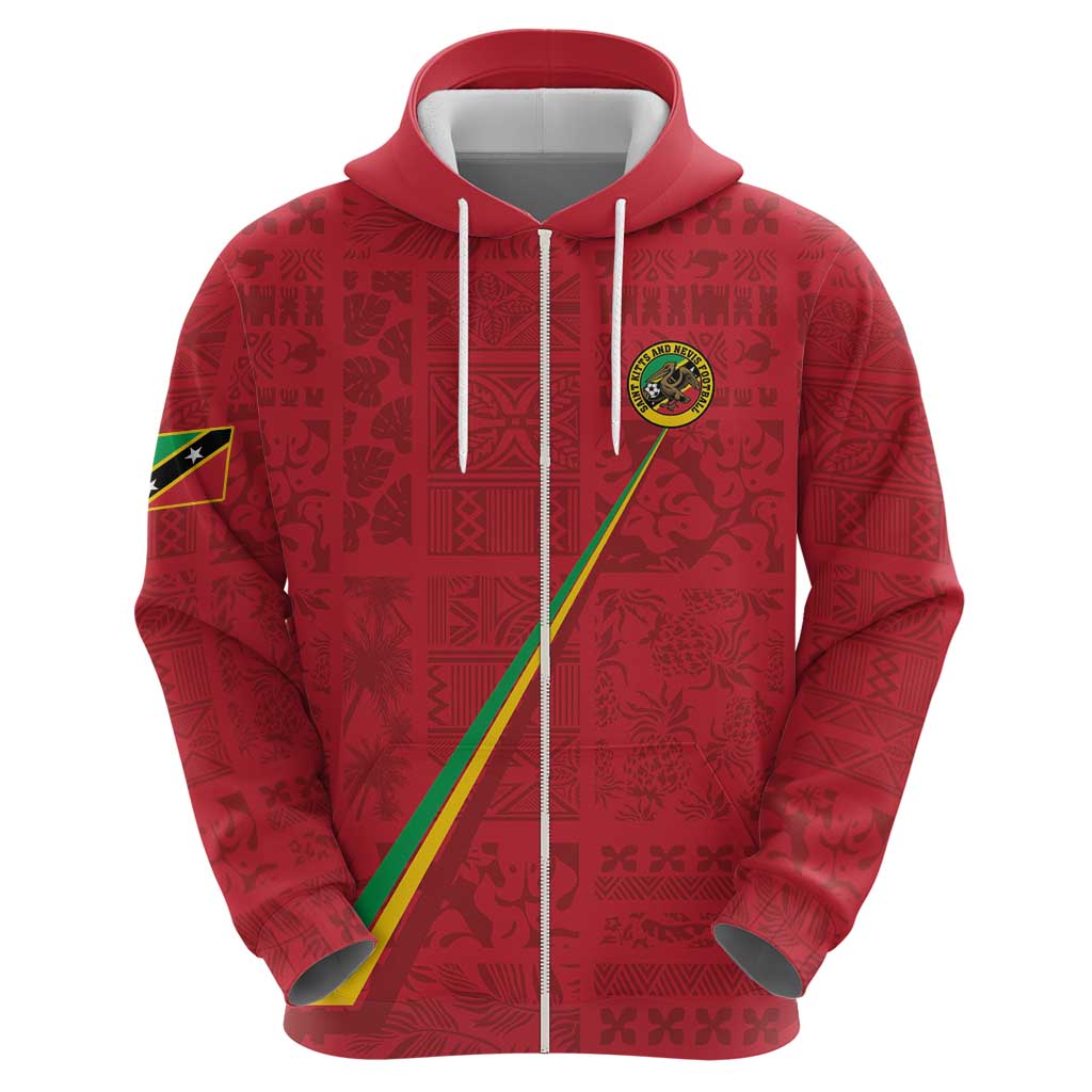 Custom Saint Kitts And Nevis Football Hoodie Sugar Boyz Red Version LT18