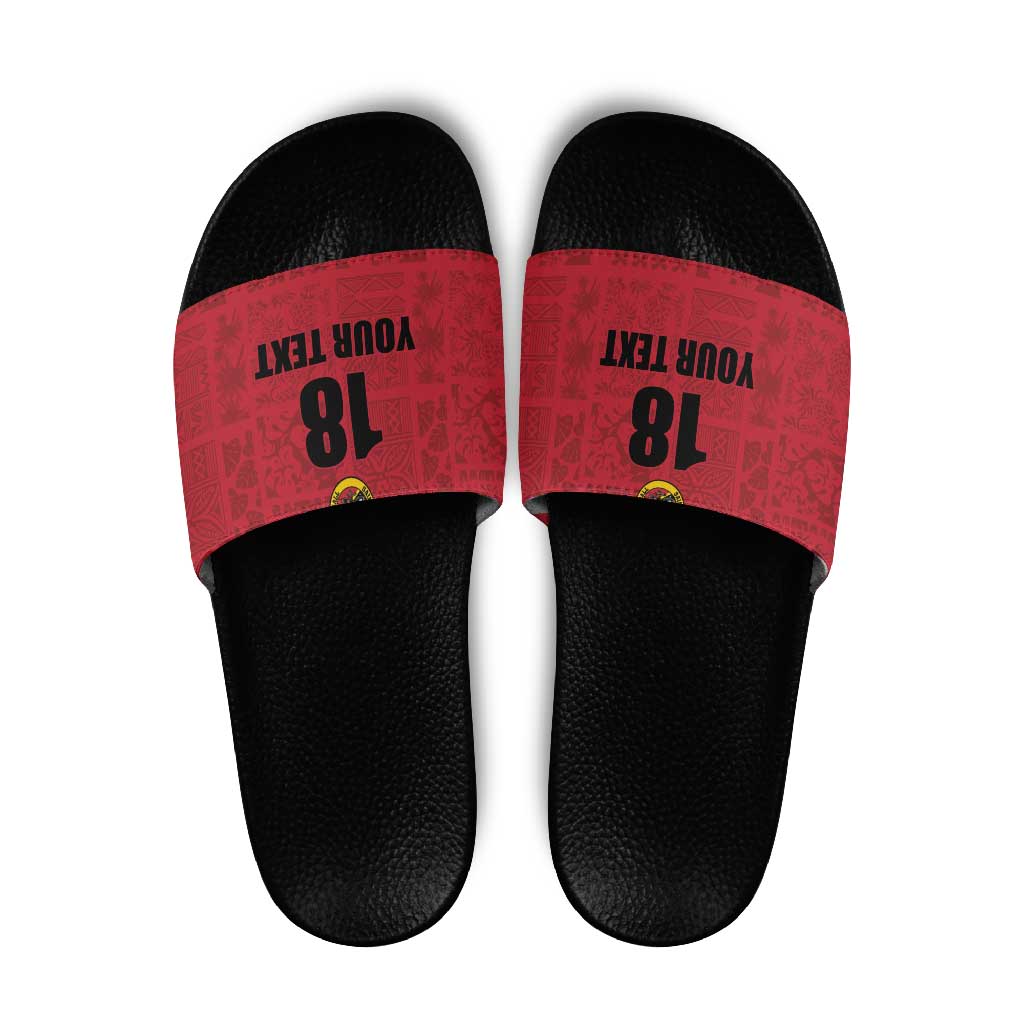 Custom Saint Kitts And Nevis Football Slide Sandals Sugar Boyz Red Version LT18