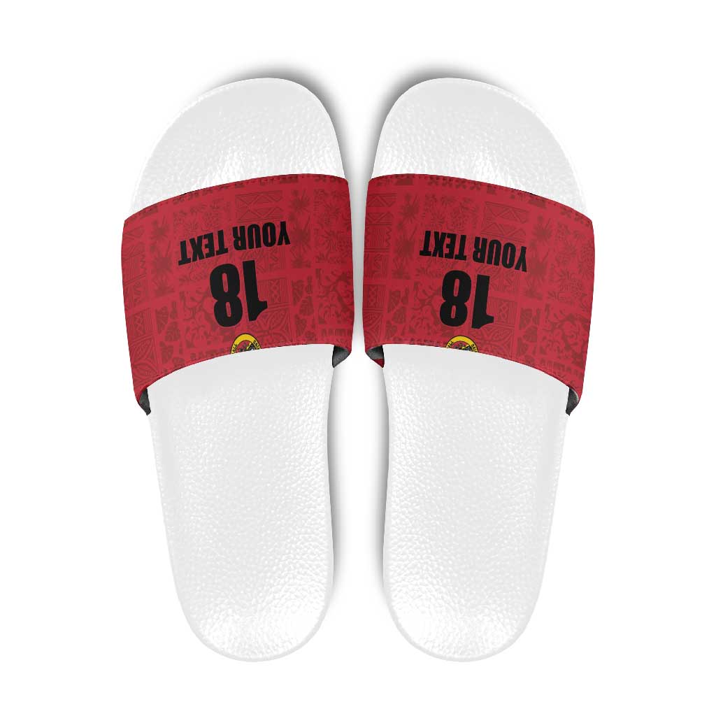 Custom Saint Kitts And Nevis Football Slide Sandals Sugar Boyz Red Version LT18