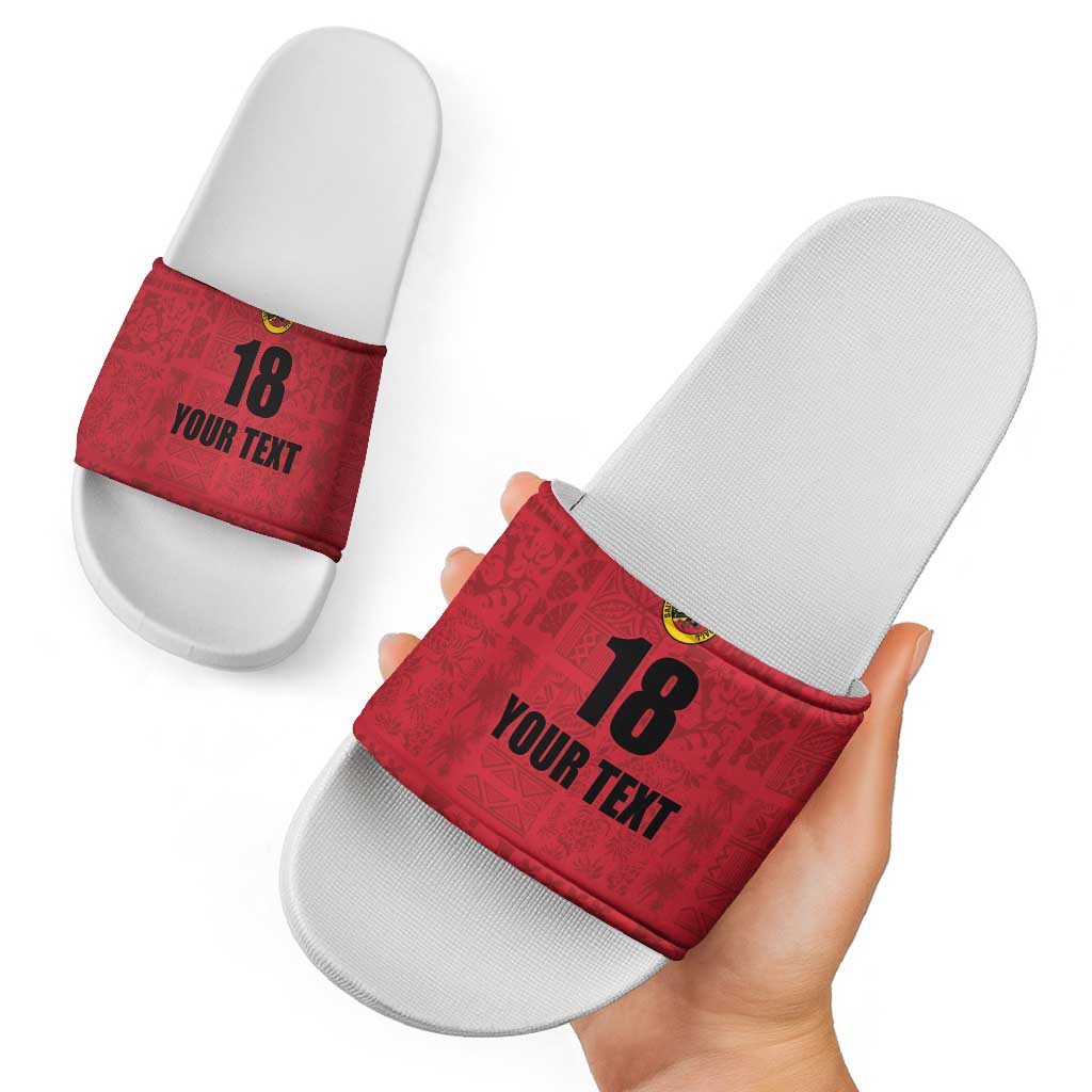 Custom Saint Kitts And Nevis Football Slide Sandals Sugar Boyz Red Version LT18