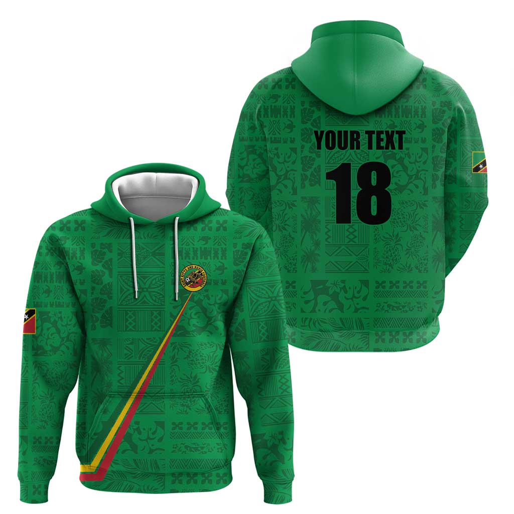 Custom Saint Kitts And Nevis Football Hoodie Sugar Boyz Green Version LT18