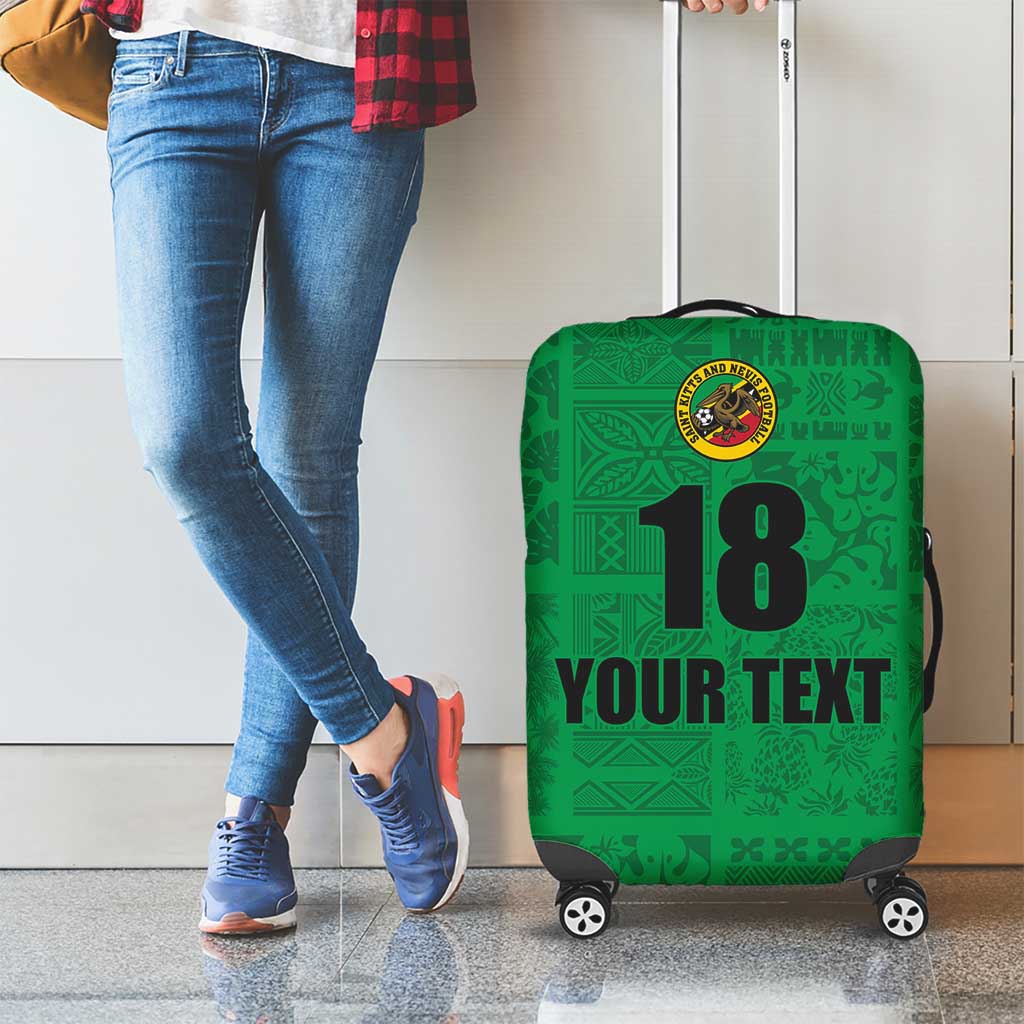 Custom Saint Kitts And Nevis Football Luggage Cover Sugar Boyz Green Version LT18