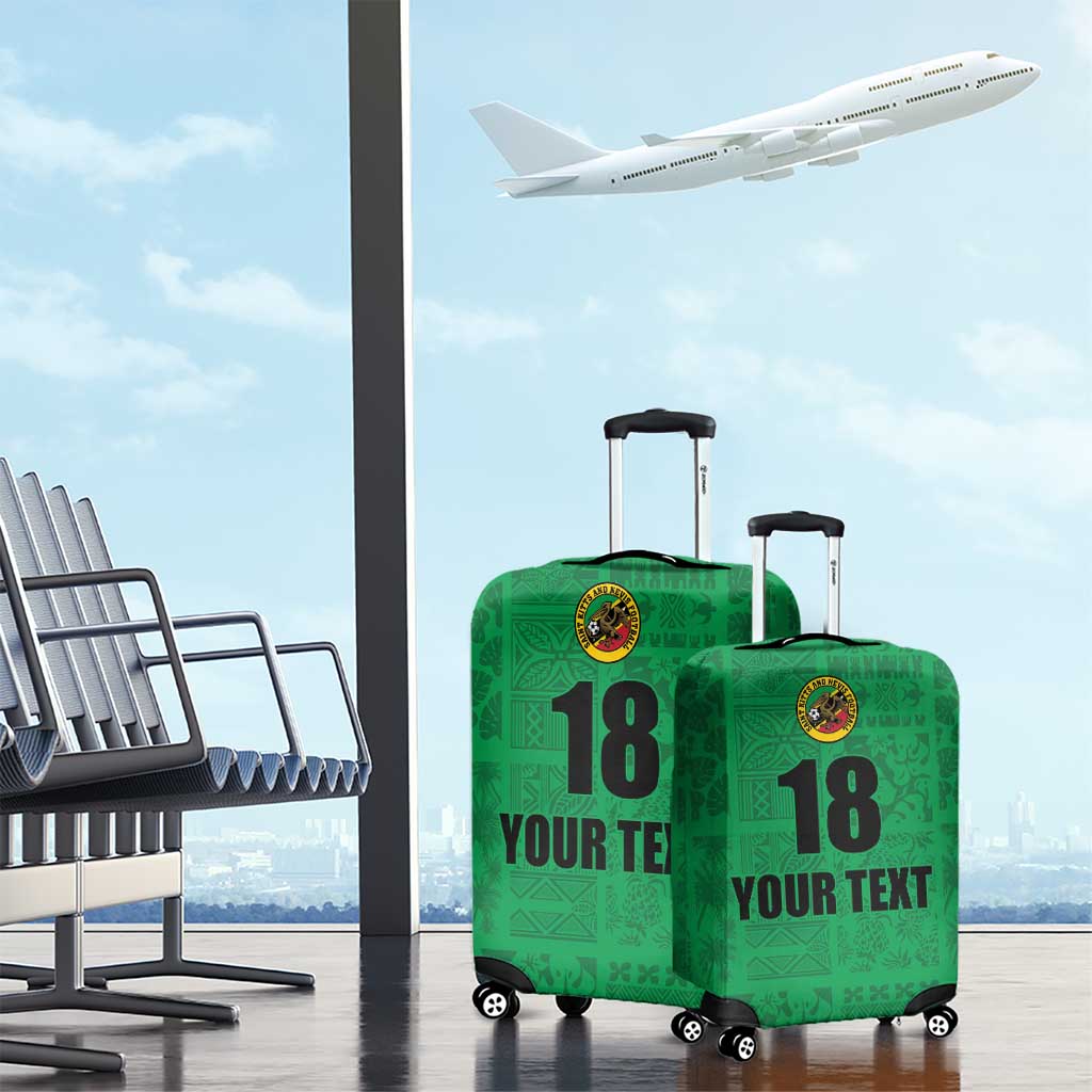 Custom Saint Kitts And Nevis Football Luggage Cover Sugar Boyz Green Version LT18