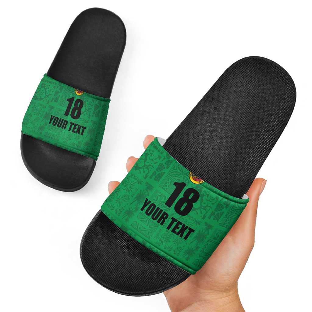Custom Saint Kitts And Nevis Football Slide Sandals Sugar Boyz Green Version LT18
