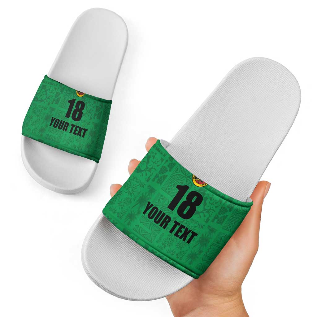 Custom Saint Kitts And Nevis Football Slide Sandals Sugar Boyz Green Version LT18