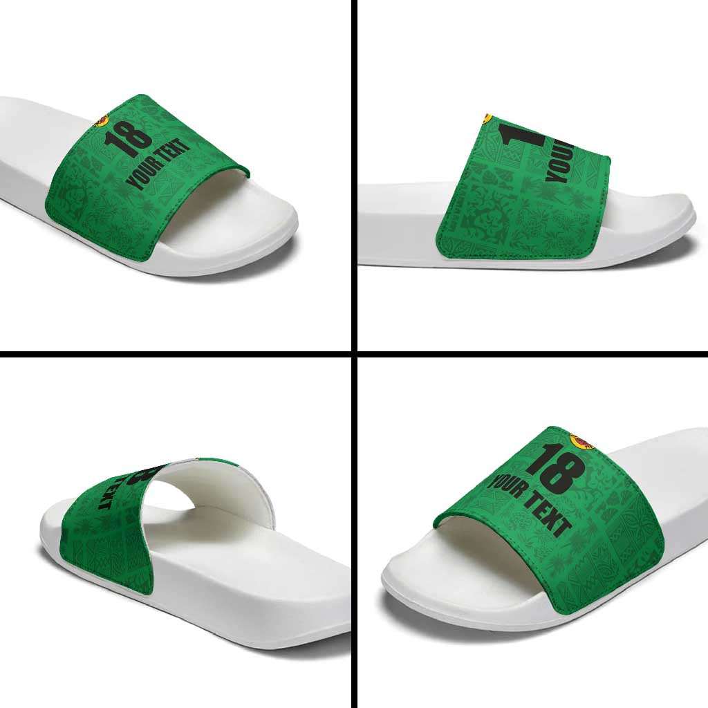 Custom Saint Kitts And Nevis Football Slide Sandals Sugar Boyz Green Version LT18