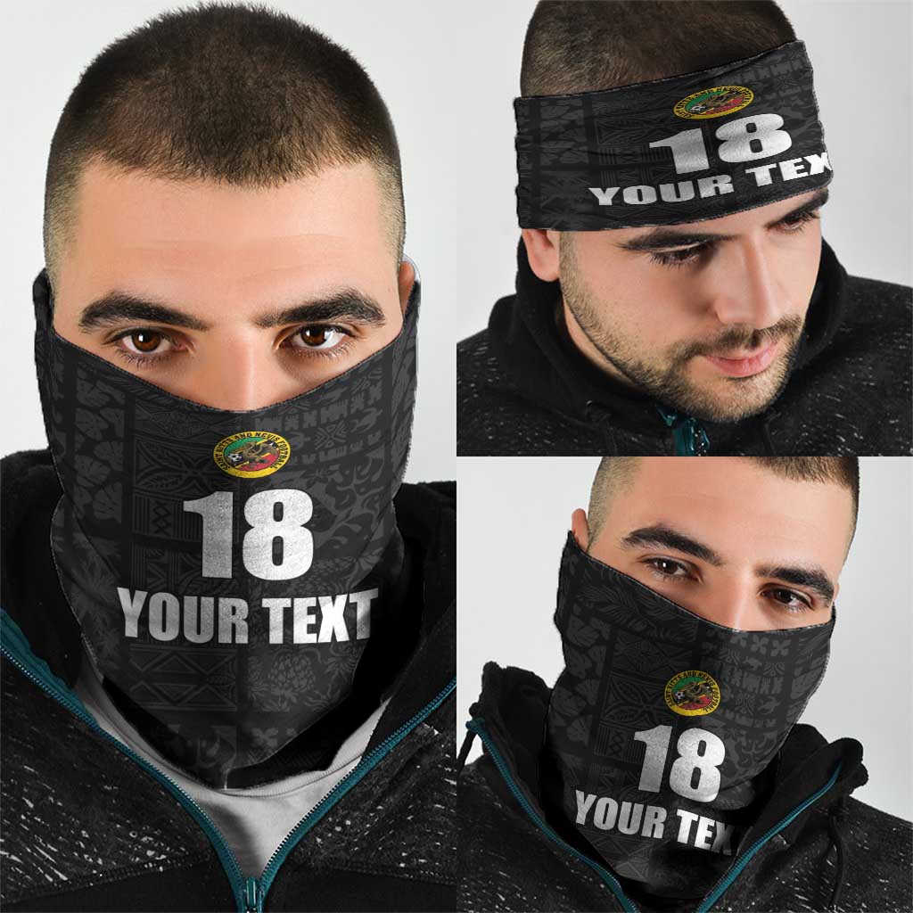 Custom Saint Kitts And Nevis Football Neck Gaiter Sugar Boyz Black Version LT18