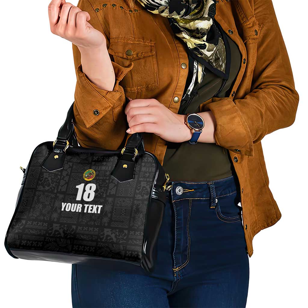 Custom Saint Kitts And Nevis Football Shoulder Handbag Sugar Boyz Black Version LT18