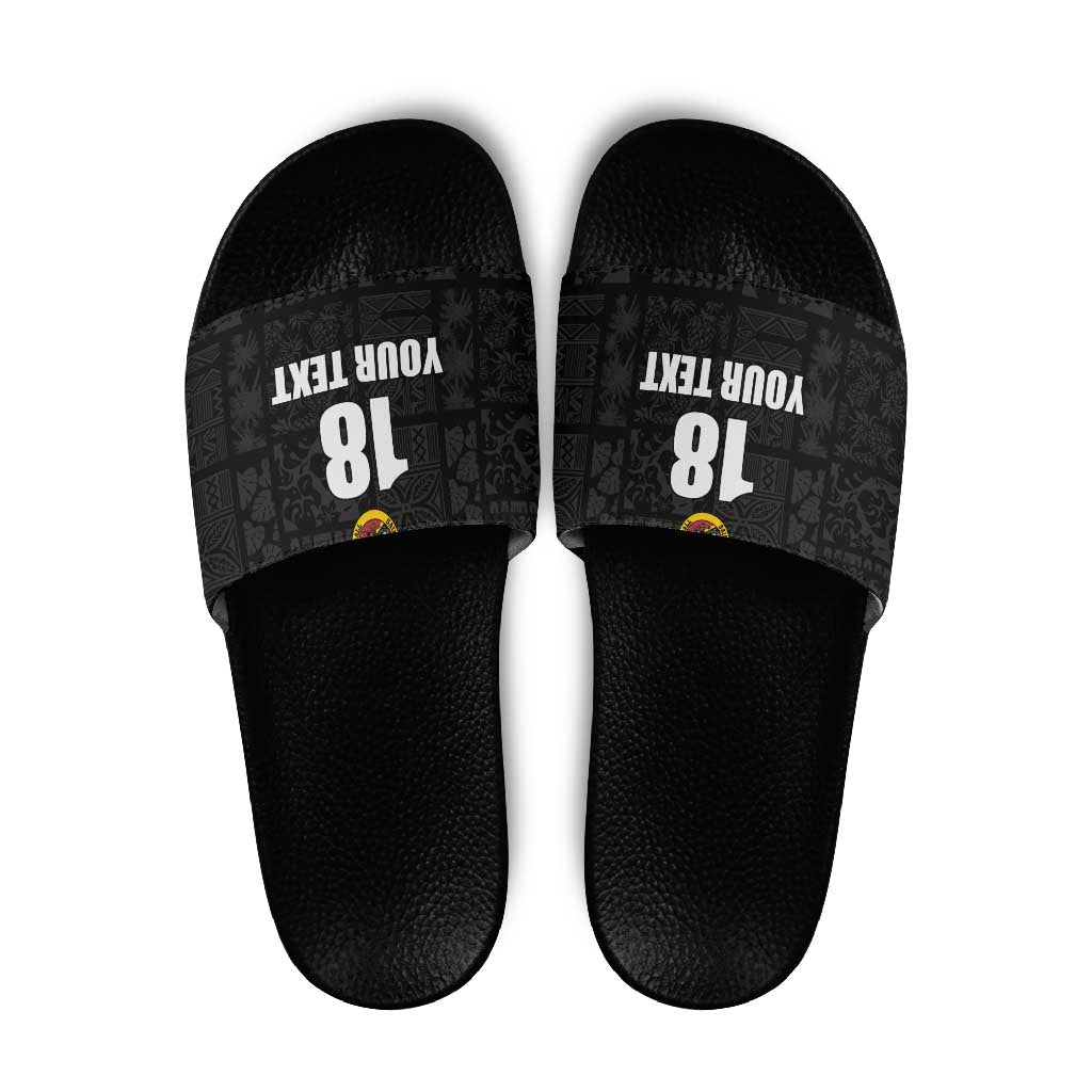 Custom Saint Kitts And Nevis Football Slide Sandals Sugar Boyz Black Version LT18