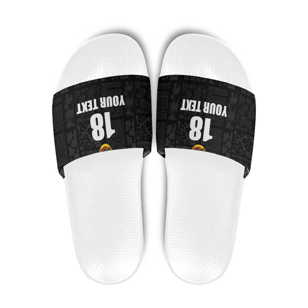 Custom Saint Kitts And Nevis Football Slide Sandals Sugar Boyz Black Version LT18