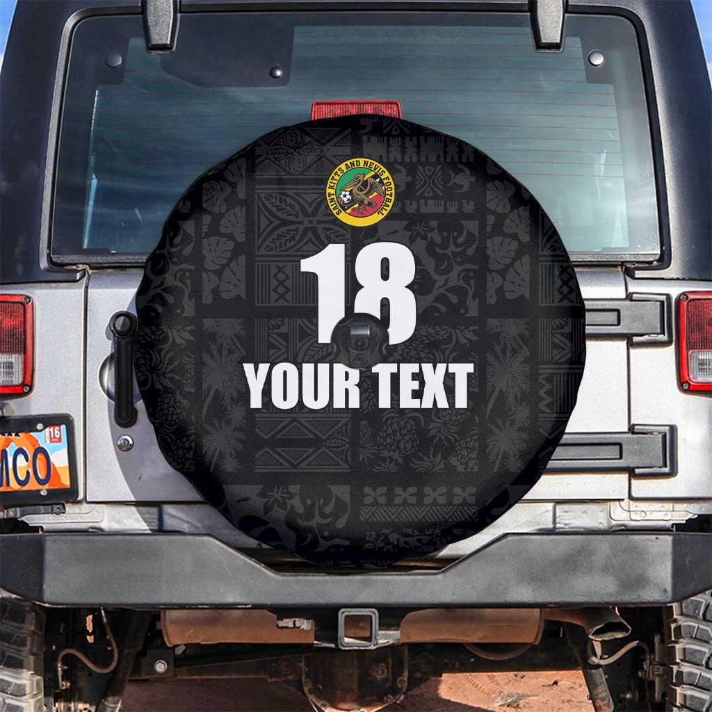 Custom Saint Kitts And Nevis Football Spare Tire Cover Sugar Boyz Black Version LT18