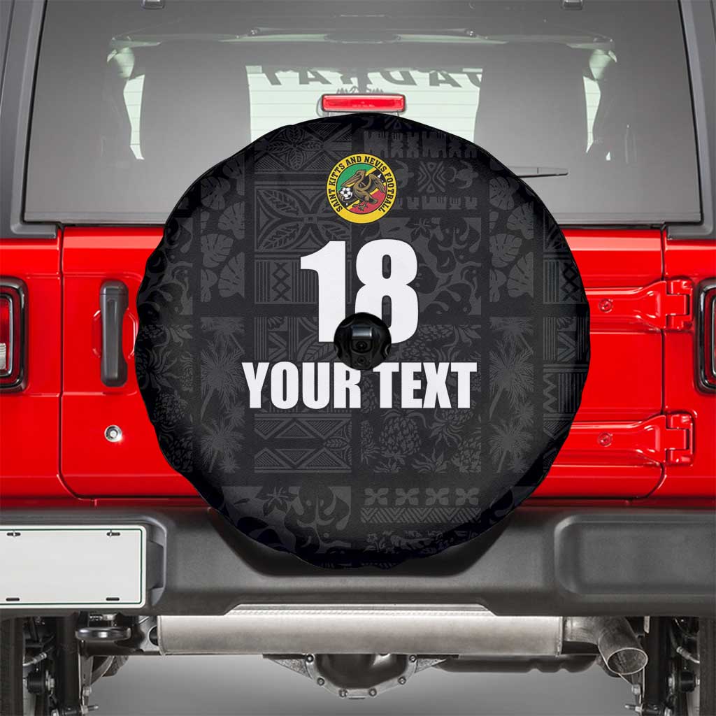 Custom Saint Kitts And Nevis Football Spare Tire Cover Sugar Boyz Black Version LT18