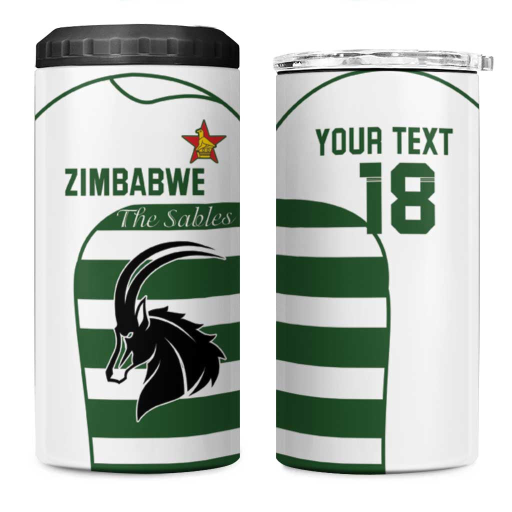 Custom Zimbabwe Sables Rugby 4 in 1 Can Cooler Tumbler Go Champion LT18