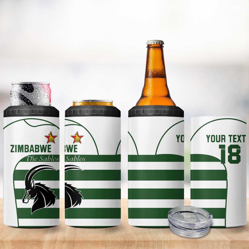 Custom Zimbabwe Sables Rugby 4 in 1 Can Cooler Tumbler Go Champion LT18