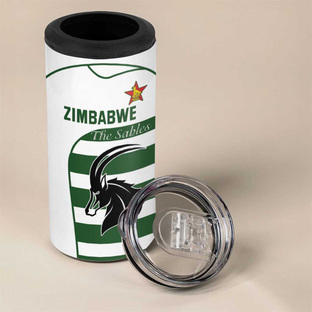 Custom Zimbabwe Sables Rugby 4 in 1 Can Cooler Tumbler Go Champion LT18