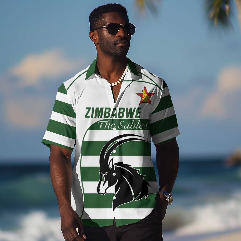 Custom Zimbabwe Sables Rugby Hawaiian Shirt Go Champion LT18