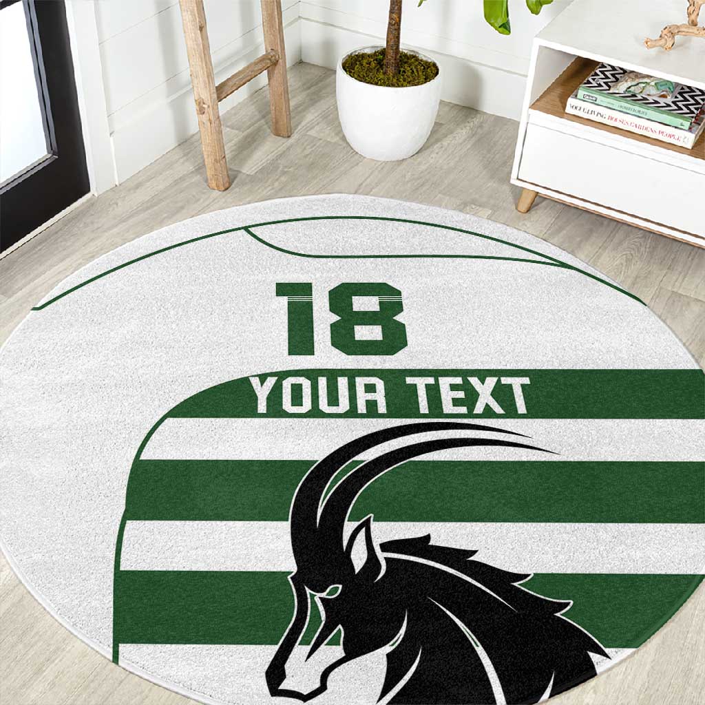 Custom Zimbabwe Sables Rugby Round Carpet Go Champion LT18