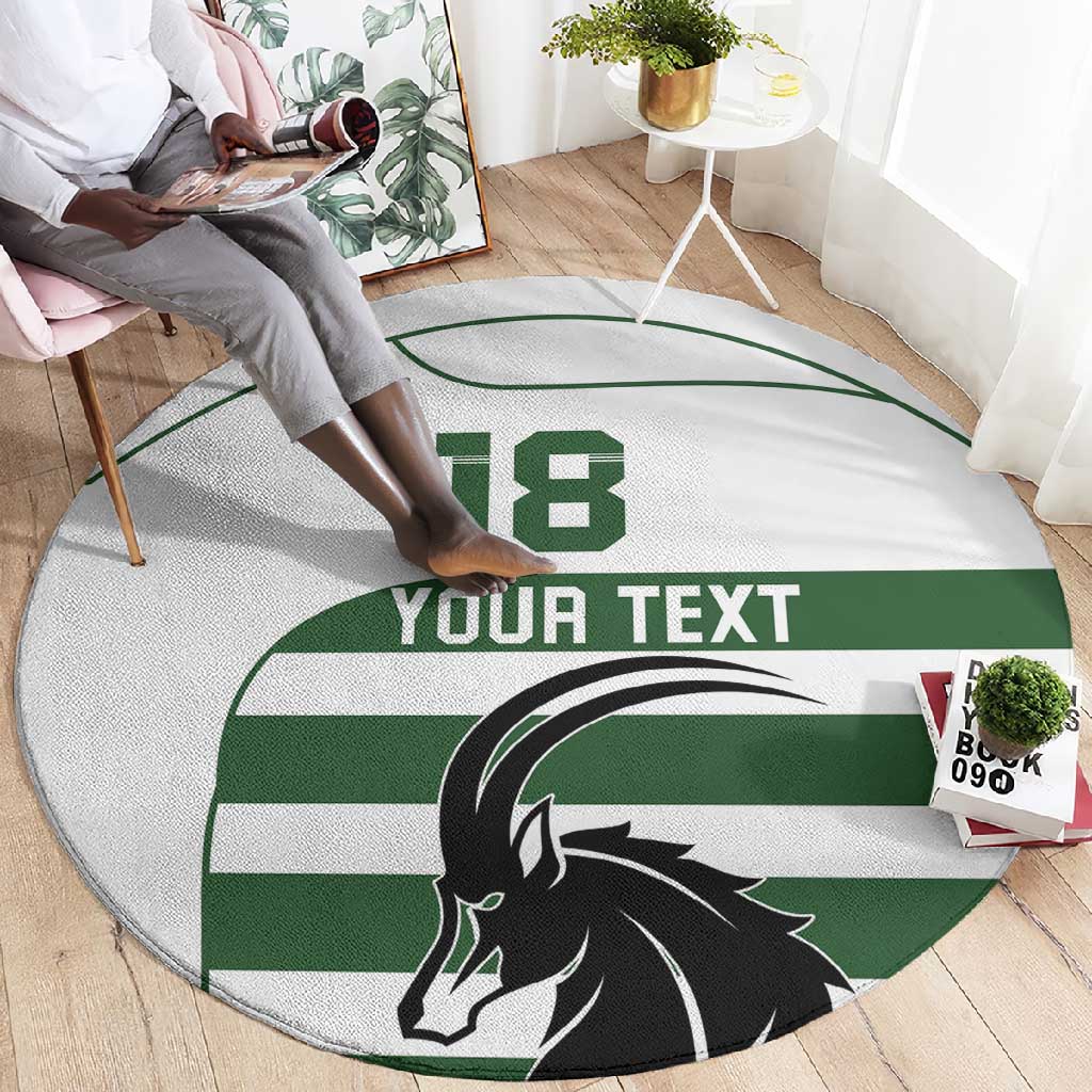 Custom Zimbabwe Sables Rugby Round Carpet Go Champion LT18