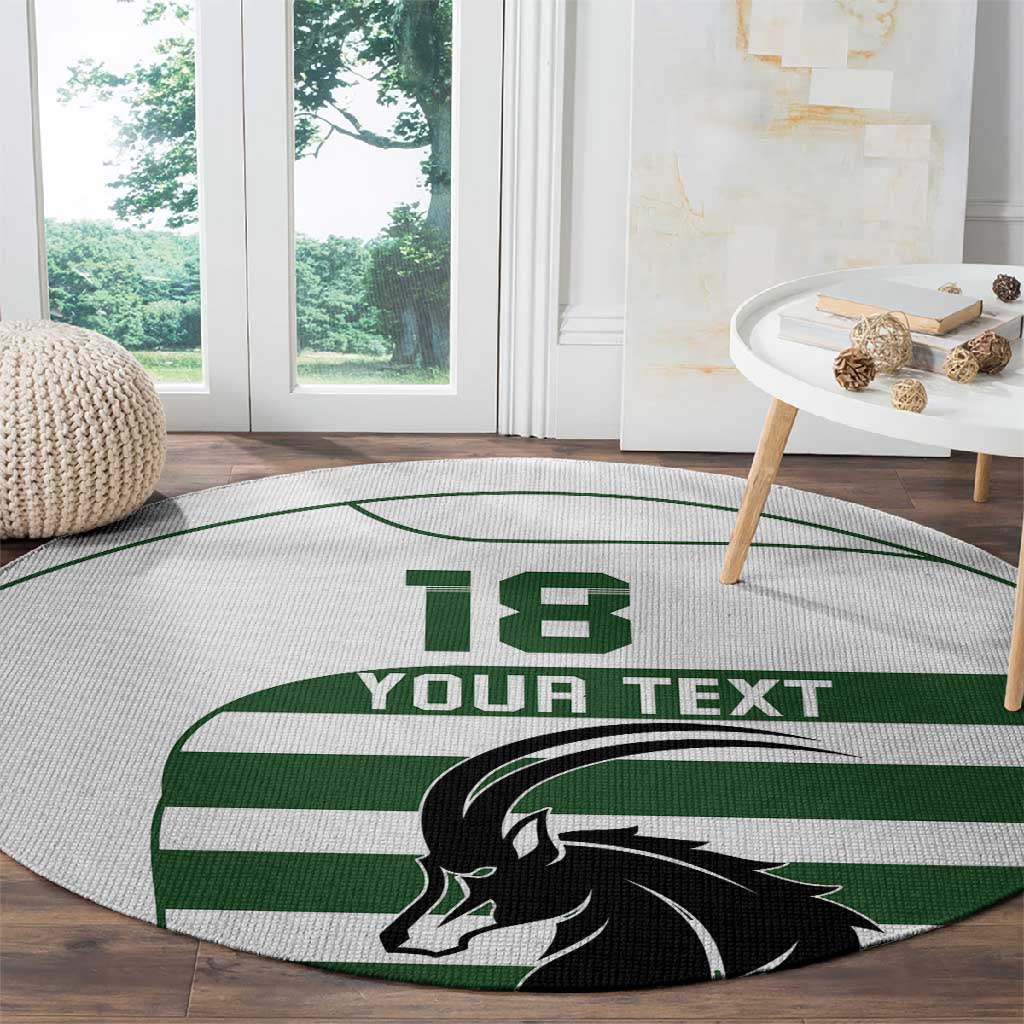 Custom Zimbabwe Sables Rugby Round Carpet Go Champion LT18