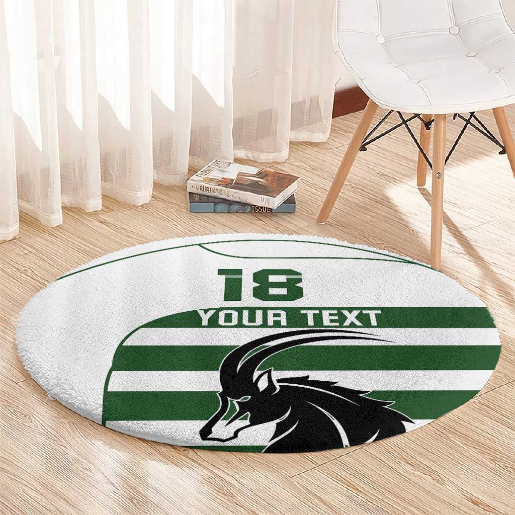 Custom Zimbabwe Sables Rugby Round Carpet Go Champion LT18