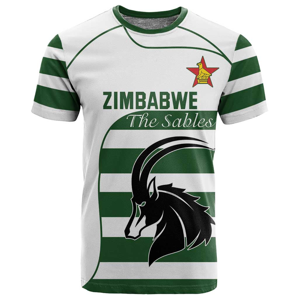 Custom Zimbabwe Sables Rugby T shirt Go Champion LT18