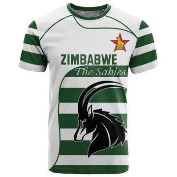 Custom Zimbabwe Sables Rugby T shirt Go Champion LT18