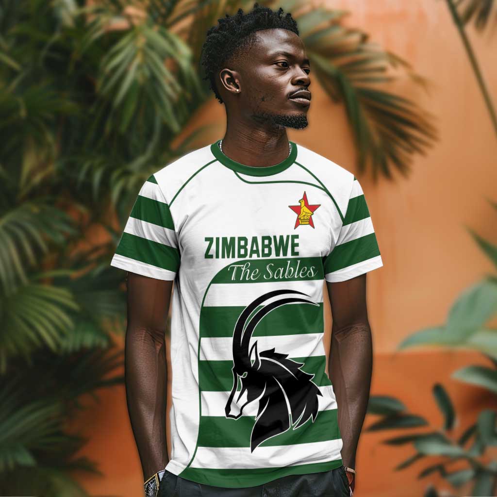 Custom Zimbabwe Sables Rugby T shirt Go Champion LT18