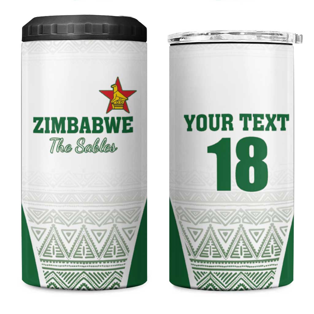 Custom Zimbabwe Sables Rugby 4 in 1 Can Cooler Tumbler African Patterns LT18