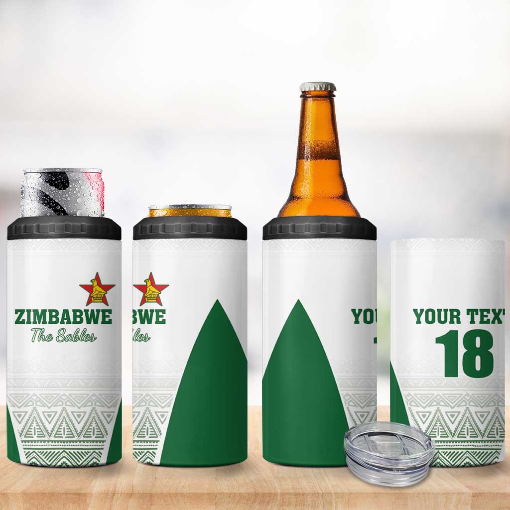 Custom Zimbabwe Sables Rugby 4 in 1 Can Cooler Tumbler African Patterns LT18