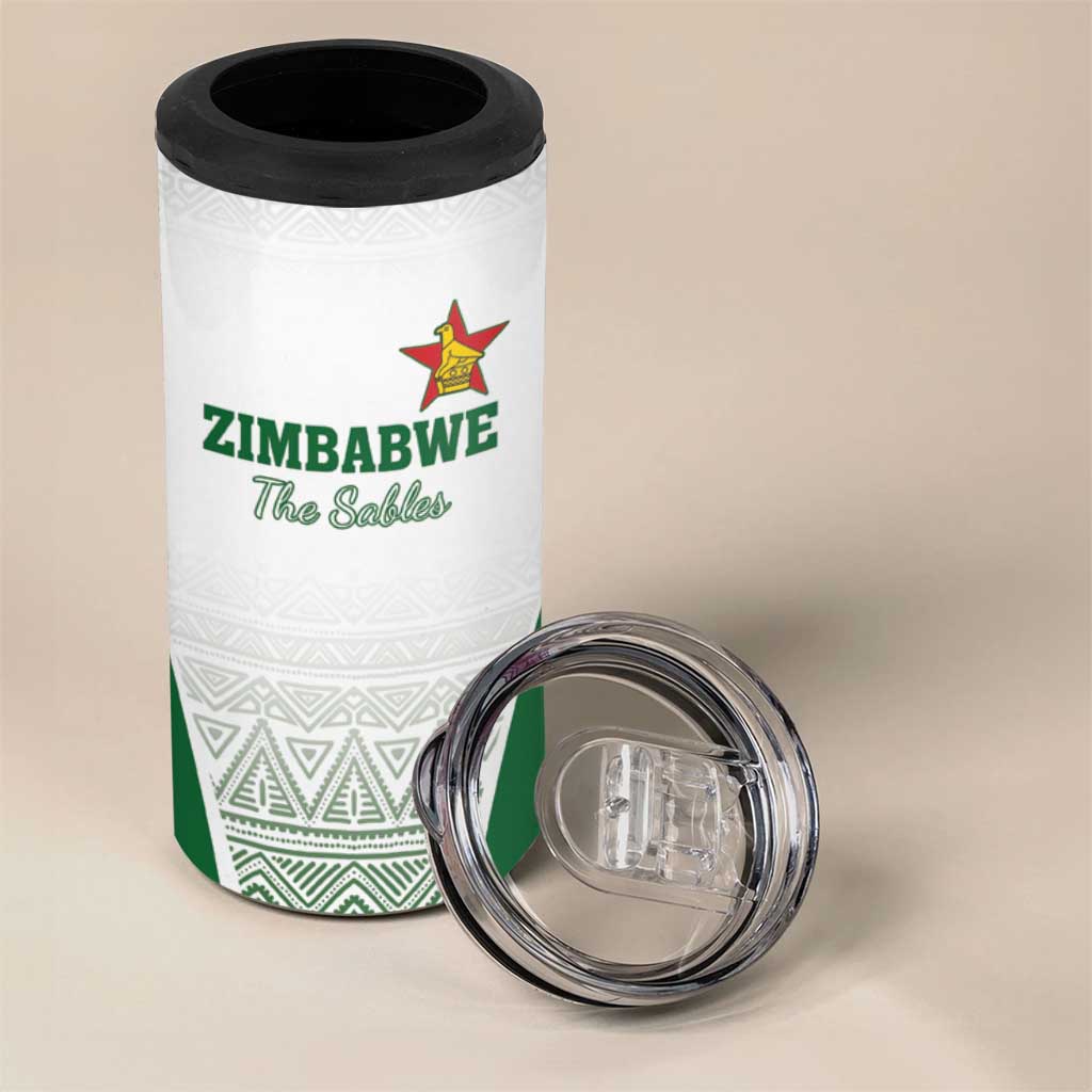 Custom Zimbabwe Sables Rugby 4 in 1 Can Cooler Tumbler African Patterns LT18