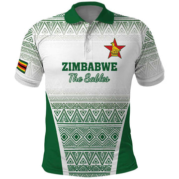 Custom Zimbabwe Rugby Polo Shirt Sables African Patterns LT18