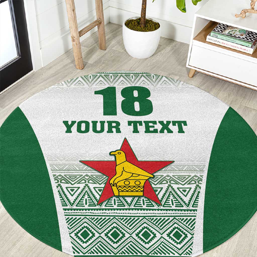 Custom Zimbabwe Sables Rugby Round Carpet African Patterns LT18