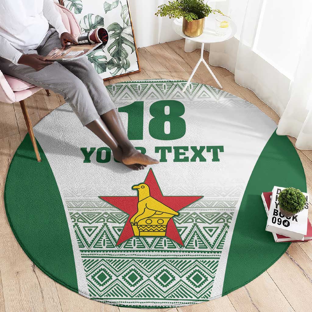 Custom Zimbabwe Sables Rugby Round Carpet African Patterns LT18