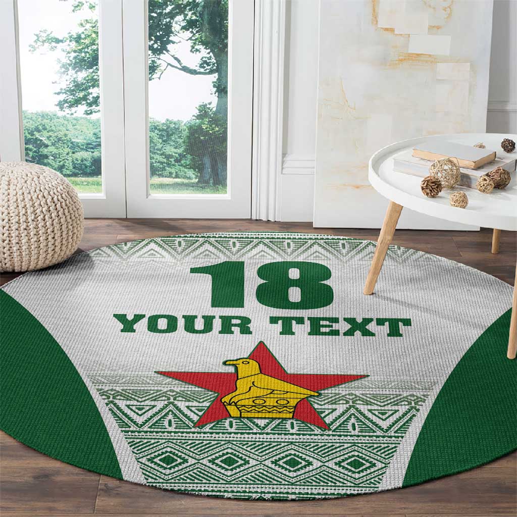 Custom Zimbabwe Sables Rugby Round Carpet African Patterns LT18