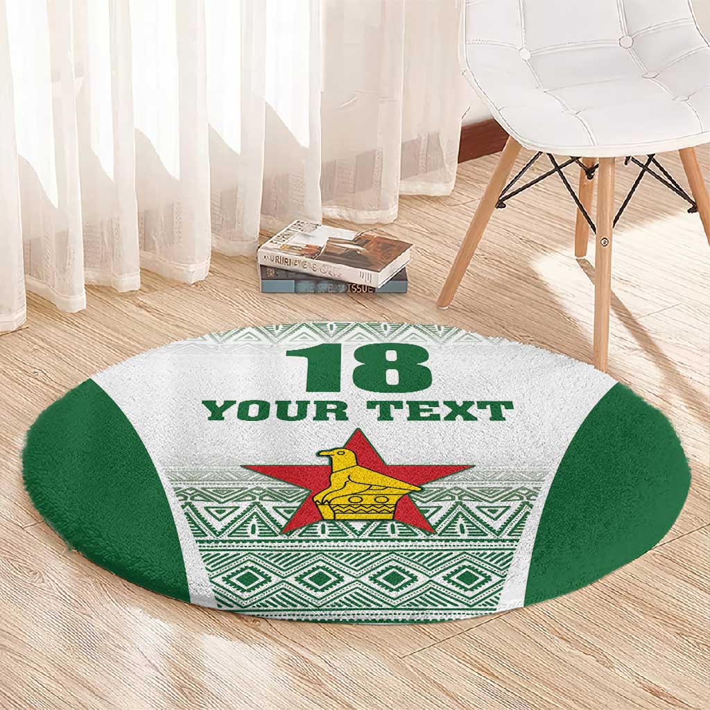Custom Zimbabwe Sables Rugby Round Carpet African Patterns LT18