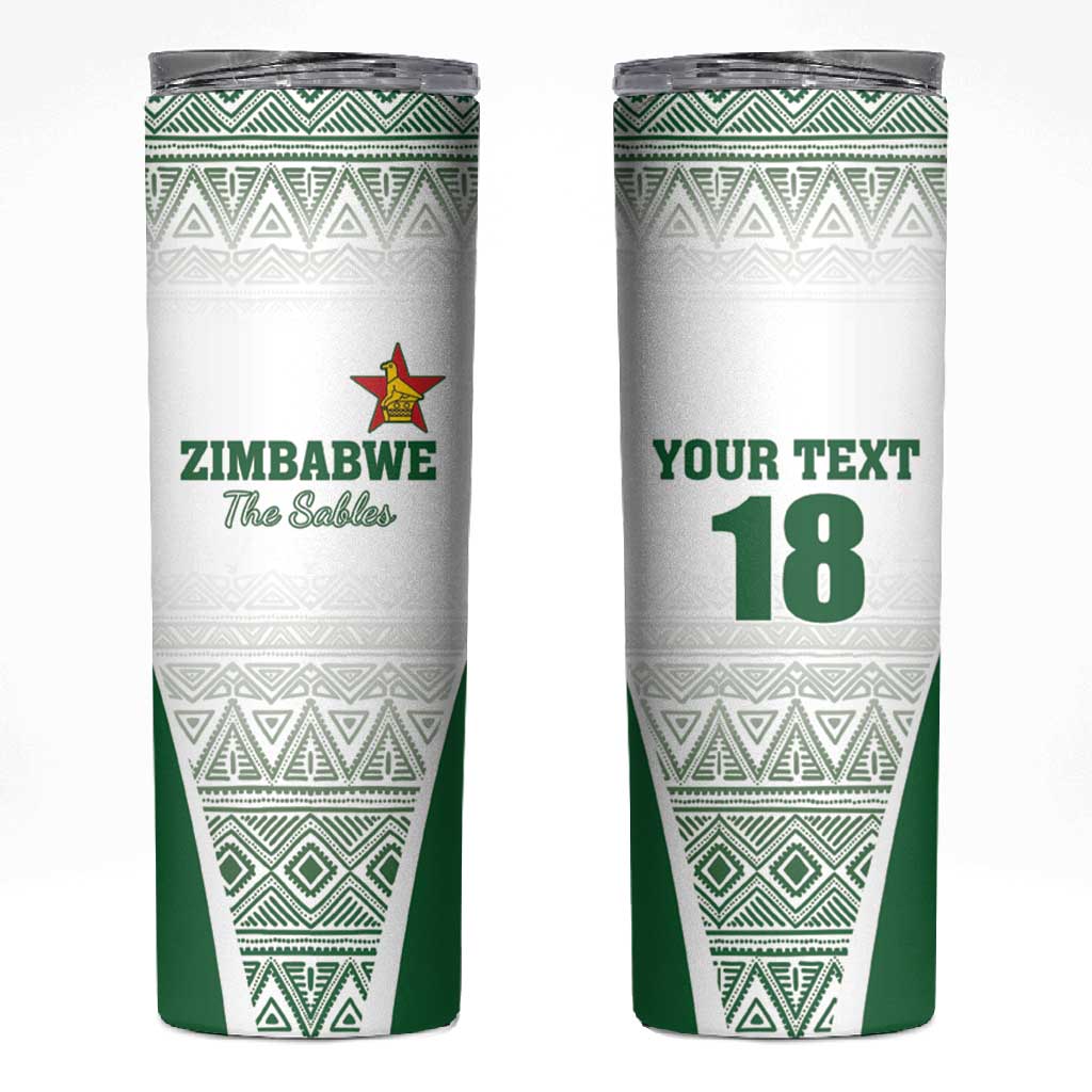 Custom Zimbabwe Sables Rugby Skinny Tumbler African Patterns LT18