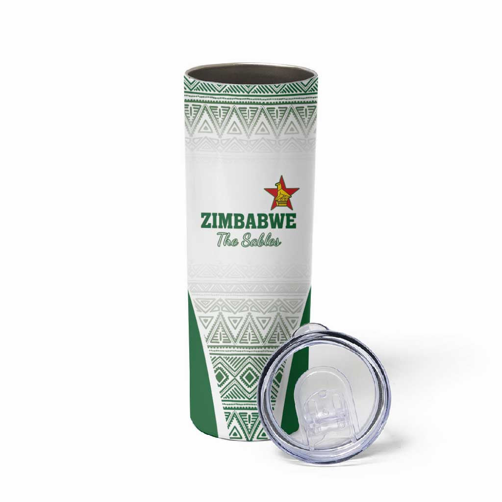 Custom Zimbabwe Sables Rugby Skinny Tumbler African Patterns LT18