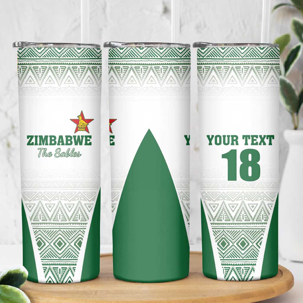 Custom Zimbabwe Sables Rugby Skinny Tumbler African Patterns LT18