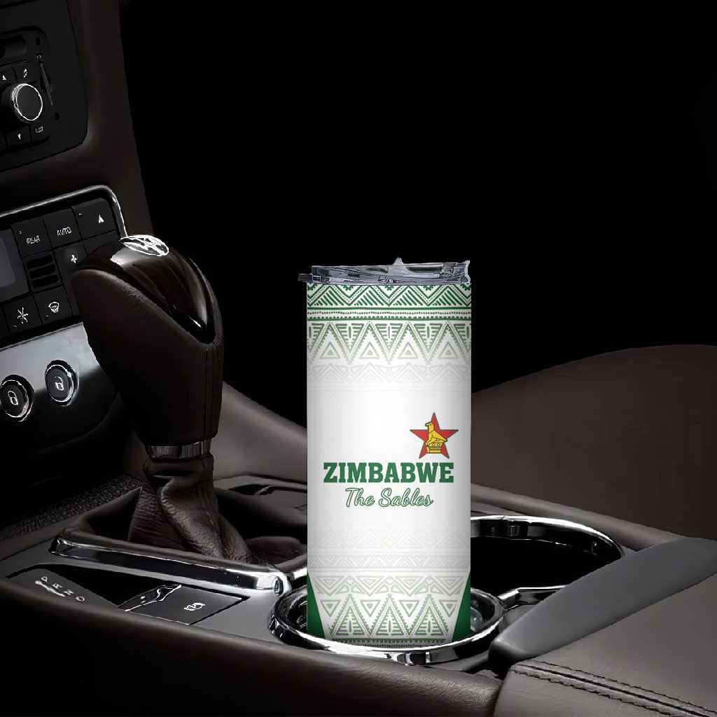 Custom Zimbabwe Sables Rugby Skinny Tumbler African Patterns LT18