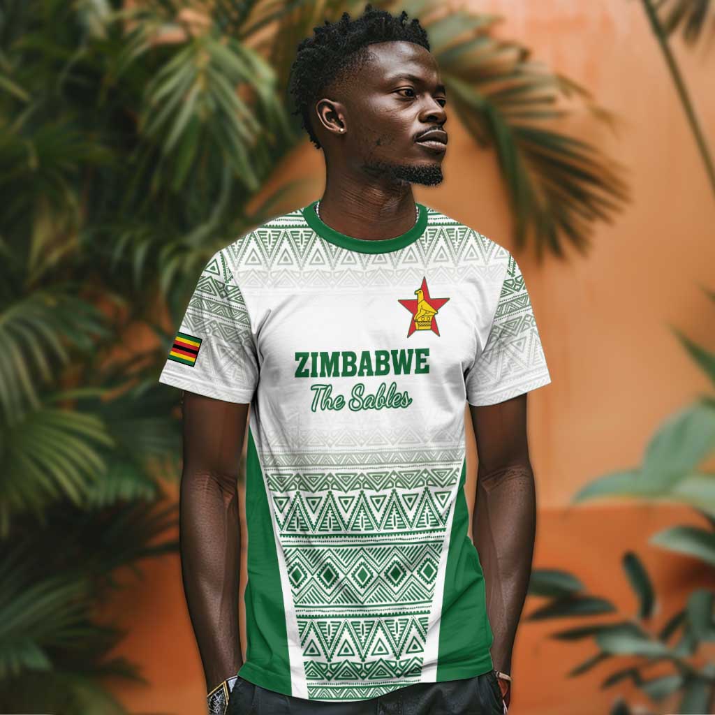 Custom Zimbabwe Sables Rugby T shirt African Patterns LT18