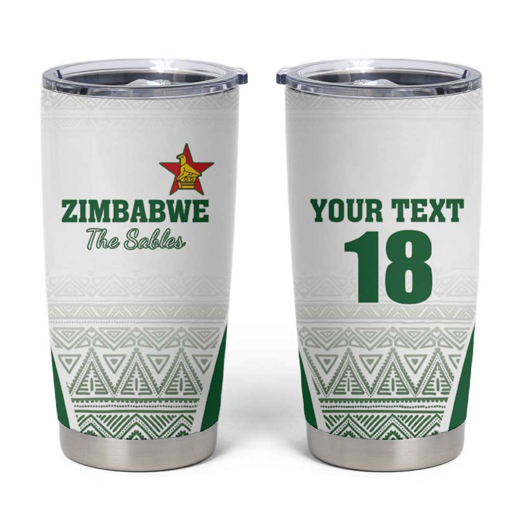 Custom Zimbabwe Sables Rugby Tumbler Cup African Patterns LT18