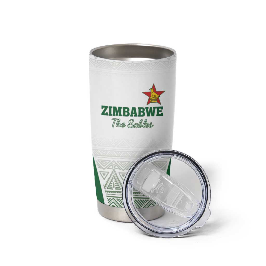 Custom Zimbabwe Sables Rugby Tumbler Cup African Patterns LT18