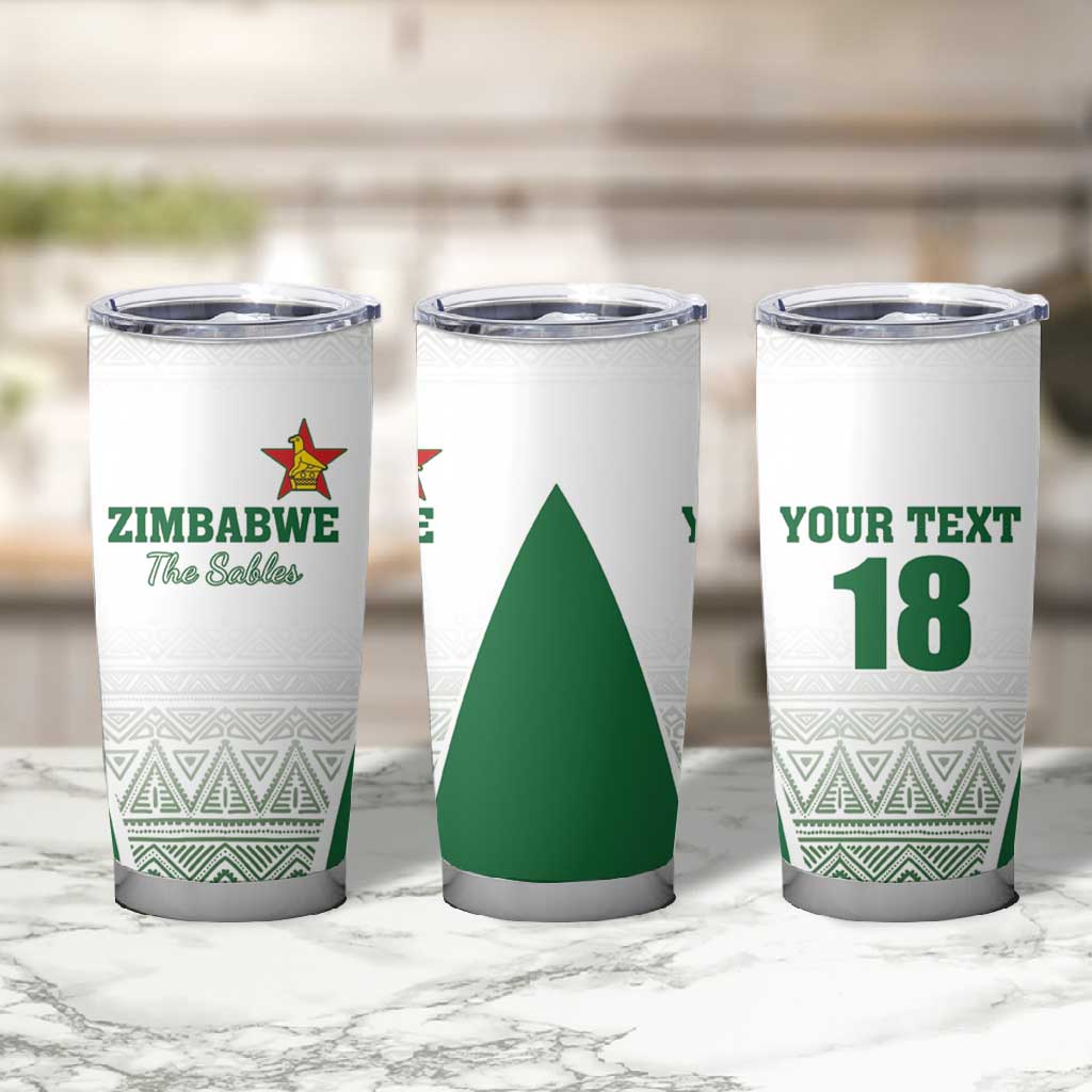 Custom Zimbabwe Sables Rugby Tumbler Cup African Patterns LT18