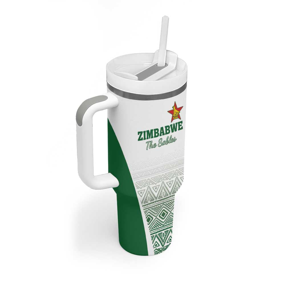 Custom Zimbabwe Sables Rugby Tumbler With Handle African Patterns LT18