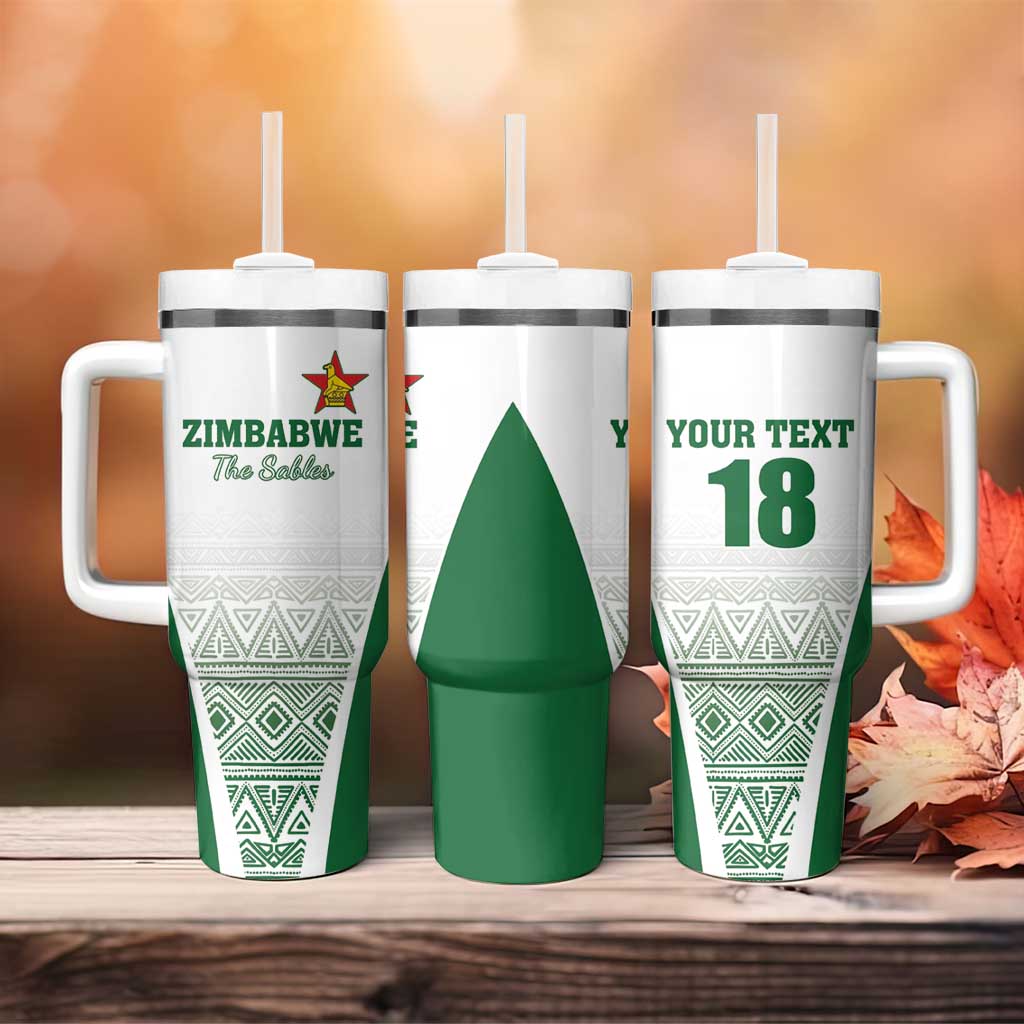 Custom Zimbabwe Sables Rugby Tumbler With Handle African Patterns LT18