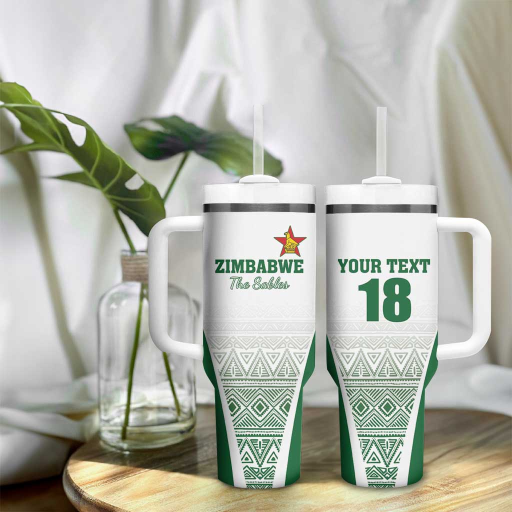 Custom Zimbabwe Sables Rugby Tumbler With Handle African Patterns LT18
