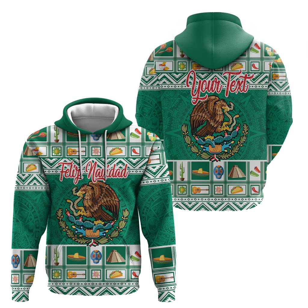 Personalized Mexico Christmas Hoodie Coat Of Arms With Aztec Mexican Patterns LT18