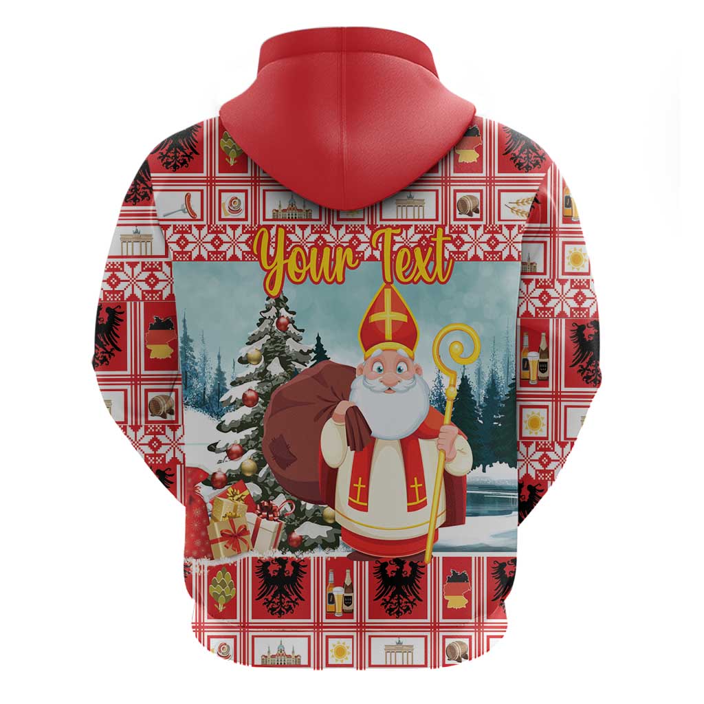 Personalized Germany Frohe Weihnachten Hoodie Cute Saint Nicholas With Christmas Tree LT18