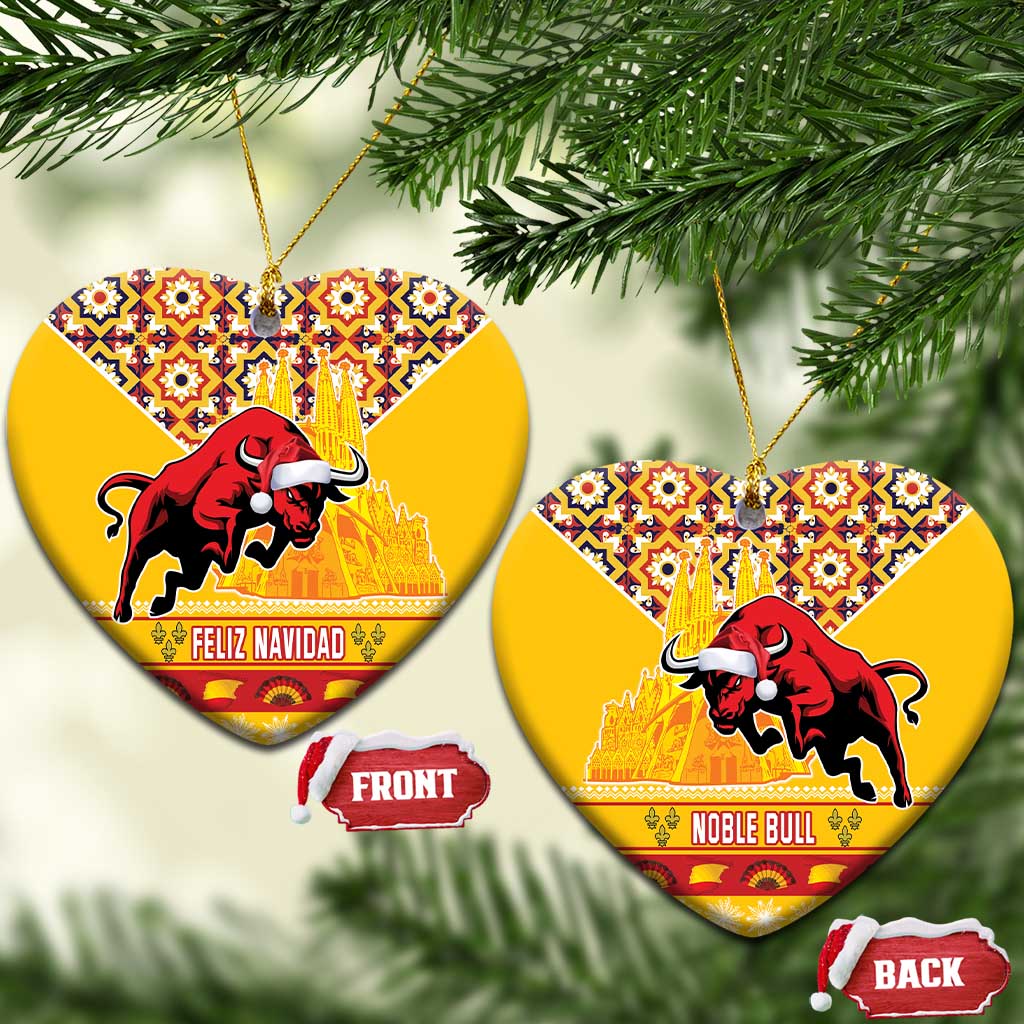 Spain Christmas Ceramic Ornament Noble Bull With Sagrada Famlia LT18